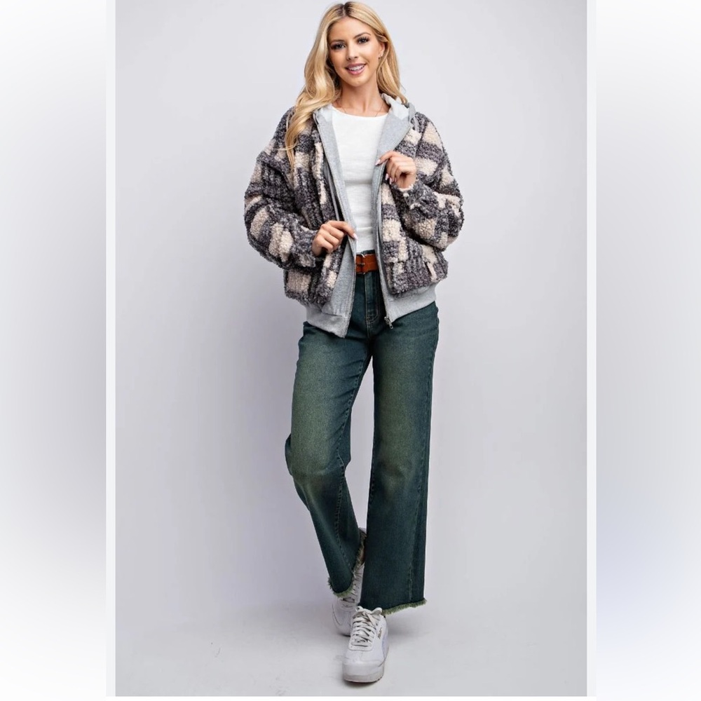 Easel Gray Textured Jacket